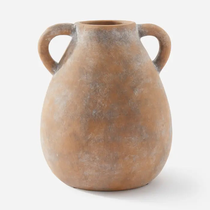 Porcelain Brown Vase with Handle