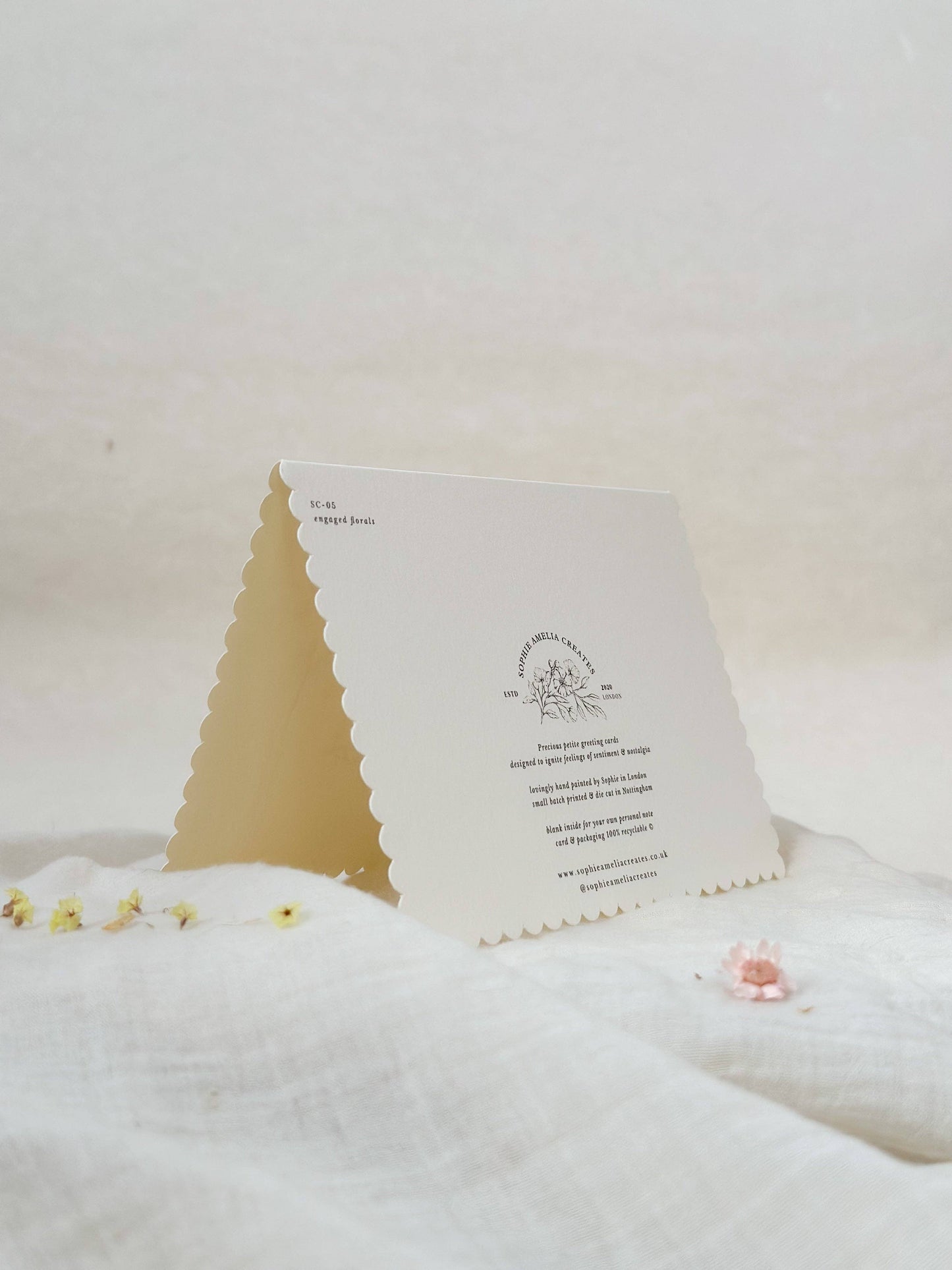 Engaged florals - scalloped edge card