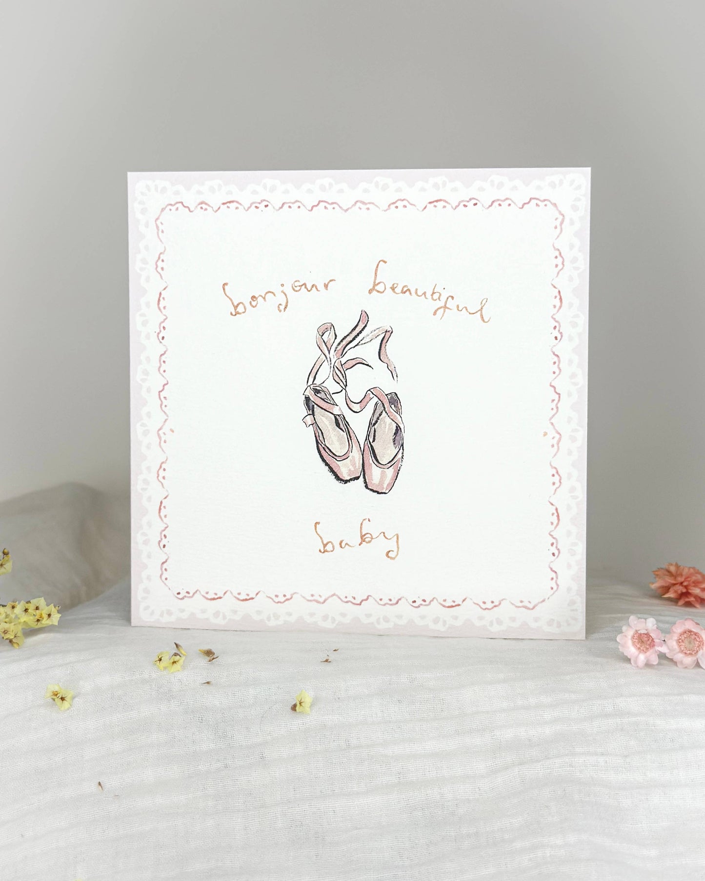 Bonjour beautiful baby card