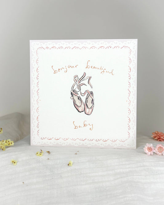 Bonjour beautiful baby card