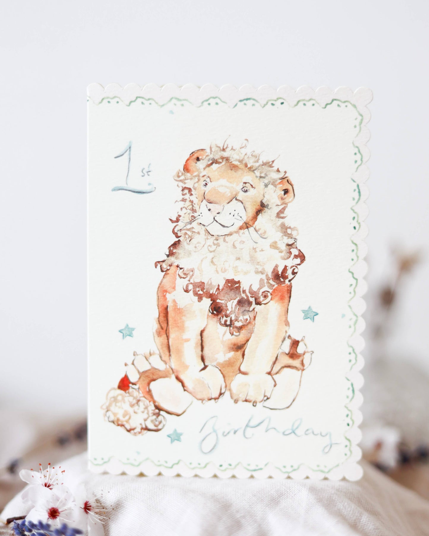 1st Birthday Lion Card