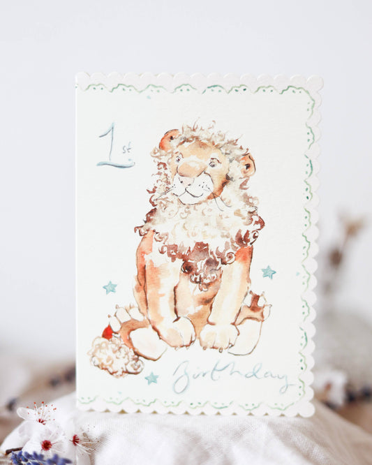 1st Birthday Lion Card