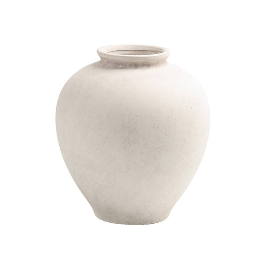 WHITE TERRACOTTA VASE LARGE